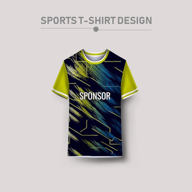 T-shirt esportivo e design de fundo