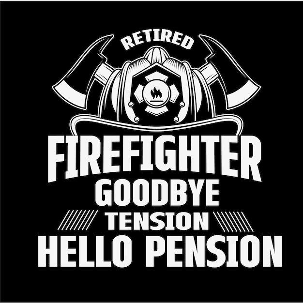 T-shirt FIREFIGHTER svg design vetorial de tipografia FIREFICHTER
