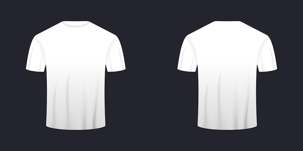 Vetor t-shirt mockup com mangas curtas isoladas em fundo monocromático