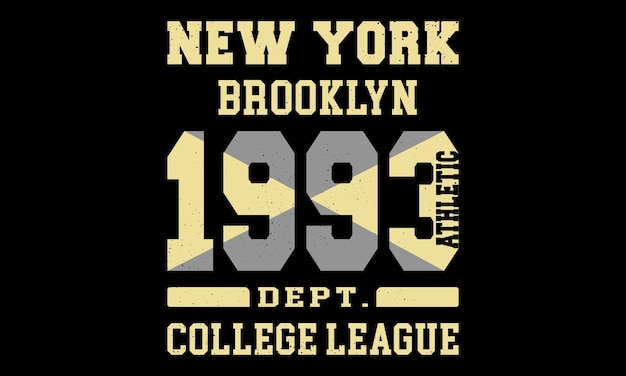 T-shirt new york brooklyn design ilustração e design colorido. t-shirt new york brooklyn vector.