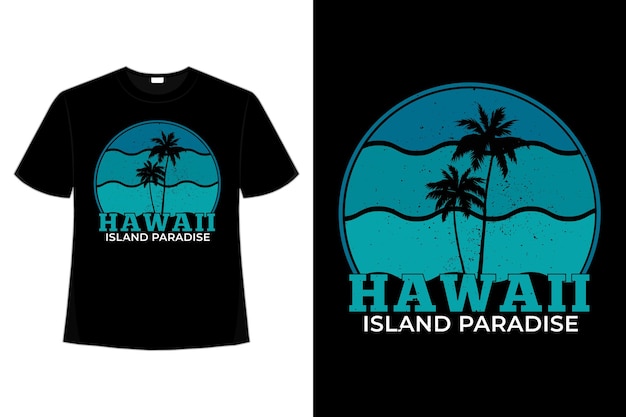 T-shirt praia havaí ilha paradisíaca