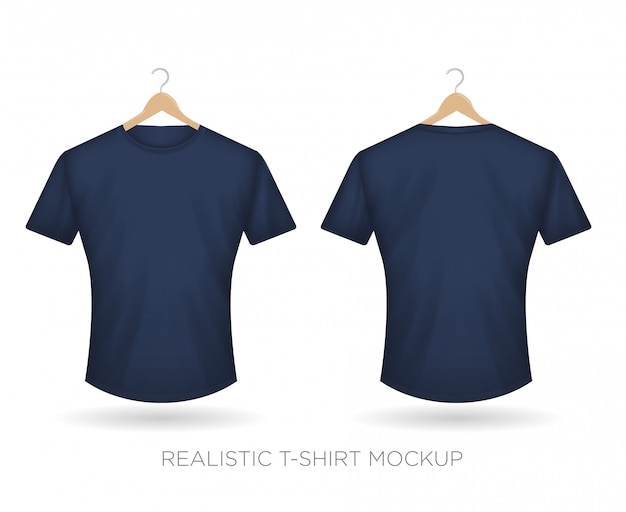 T-shirt realista azul marinho