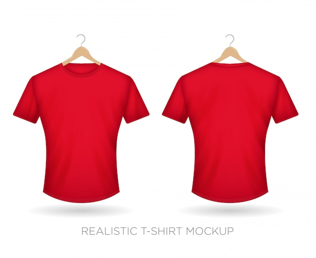 Vetor t-shirt realista vermelho