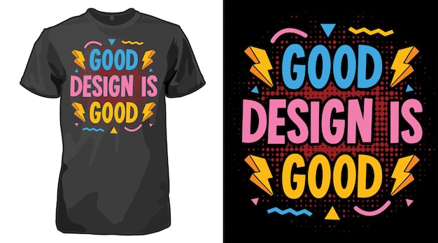 T-shirt retrô colorida de bom design é boa tipografia em quadrinhos