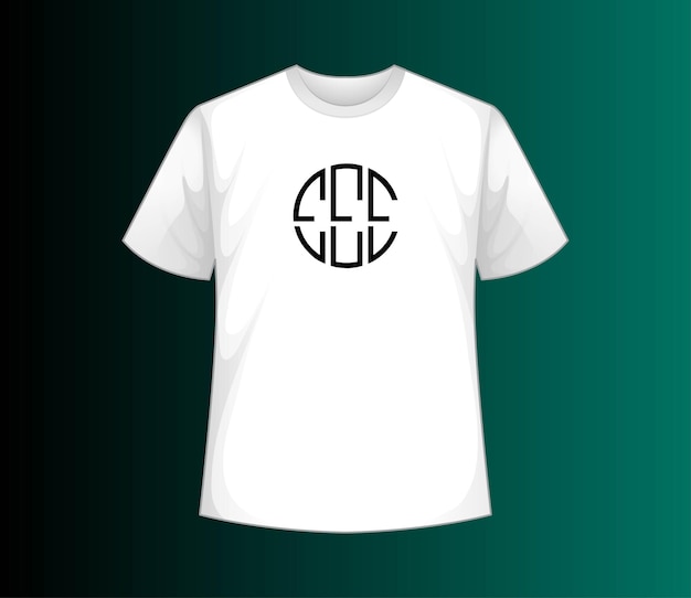 T-shirt roupa branca roupa de moda roupa redonda design logotipo de círculo gráfico