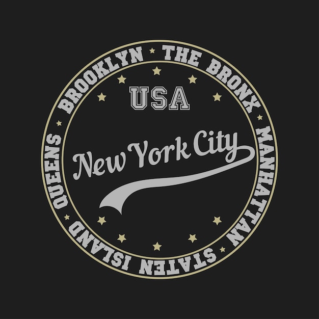 T-shirt tipografia gráfica cidade de Nova York