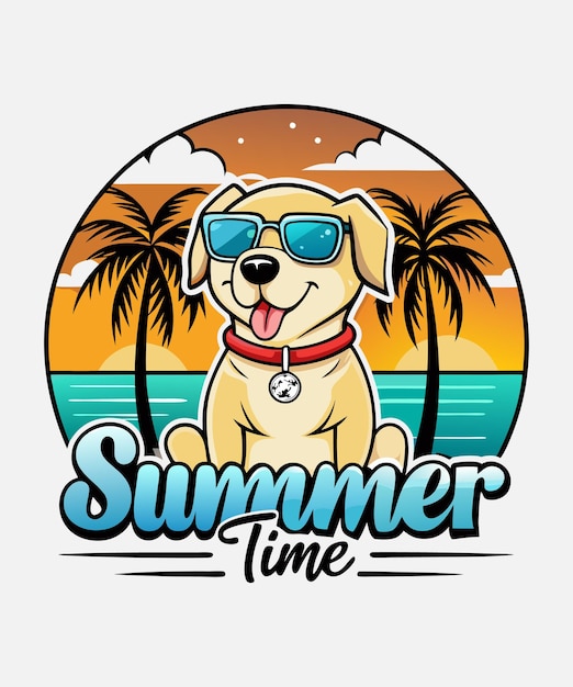 T-shirts de férias de praia de verão com impressão vetorial de sol de verão