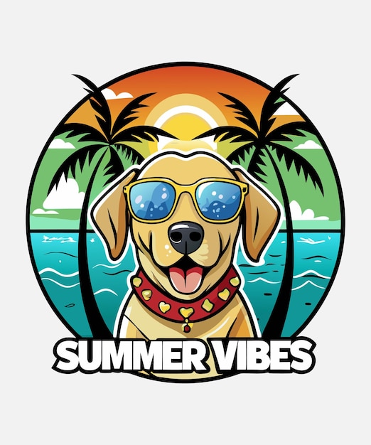 T-shirts de férias de praia de verão com impressão vetorial de sol de verão