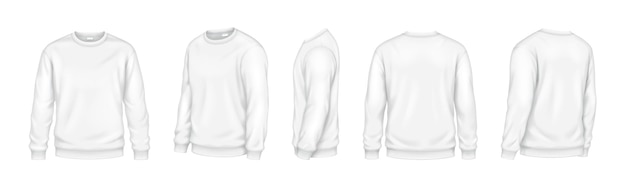 T-shirts macios de cor branca maquete ilustração realista