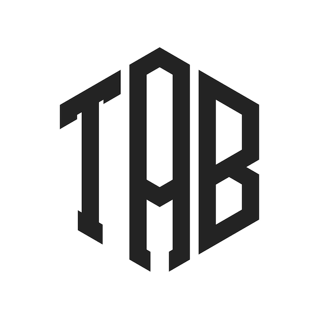 TAB Logo Design Letra inicial TAB Monograma Logotipo usando forma de hexágono
