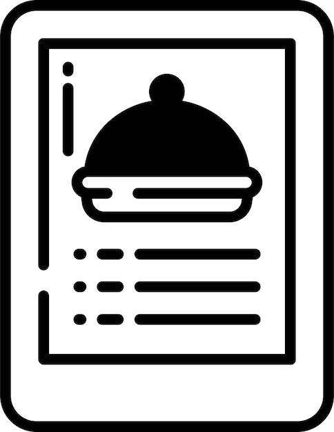 Vetor tab menu de alimentos glifo e ilustração de vetor de linha