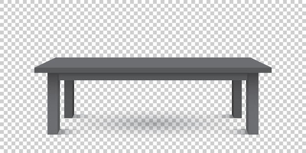 Tabela 3d vetorial para apresentação de objetos mesa superior preta vazia em fundo isolado
