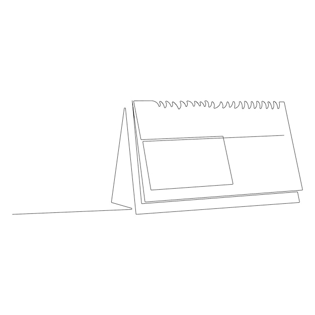 Vetor tabela de arte de linha única calendário ilustrações de desenho contínuo e design de vetores