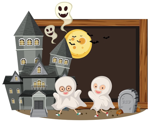 Tabuleta de halloween com fantasma infantil