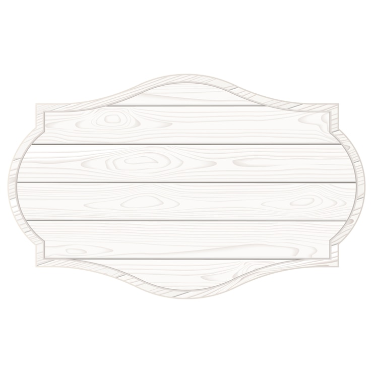 Vetor tabuleta de madeira branca isolada. ilustração vetorial