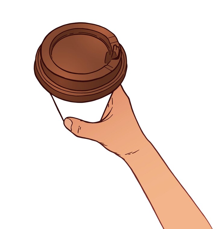 Vetor taça de café de papel para levar na mão