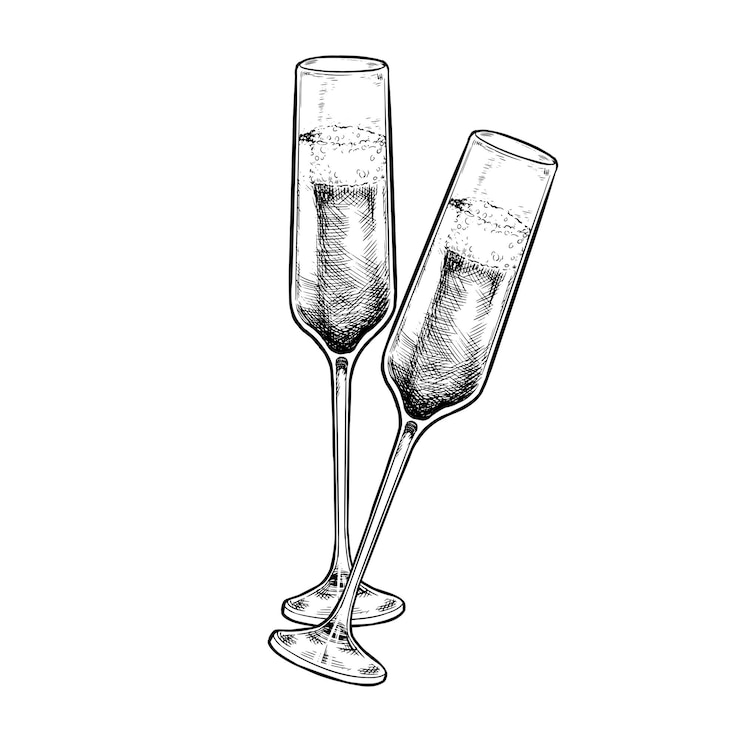Vetor taça de champanhe vetor ícone de champanhe taça para vinho ilustração de vinho espumante