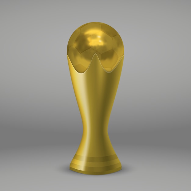 Vetor taça de ouro de futebol realictic isolada