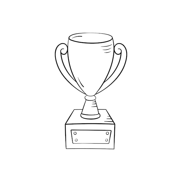 Desenho Desenho Desenhos Animados Com Taça Futebol Campeão Vencedor Jogo  imagem vetorial de Oleon17© 471636844