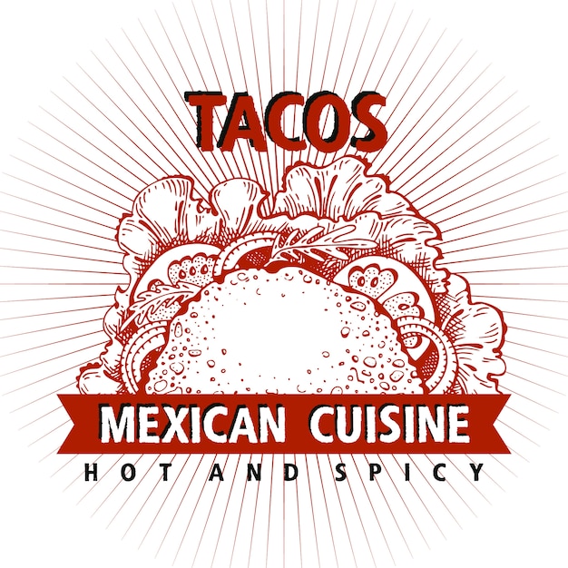 Taco. Comida mexicana. Cozinha mexicana tradicional.