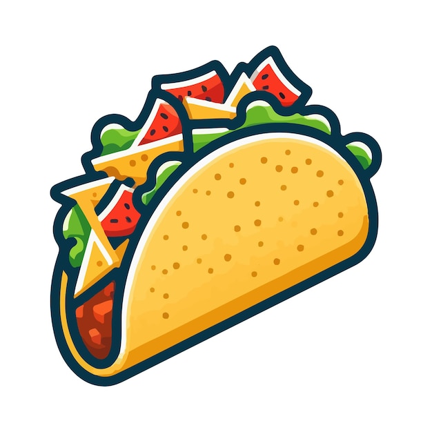 Taco food desenho simples com fundo plano