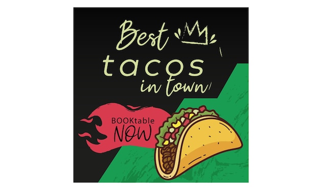 Taco lunch e mexican food restaurant oferecem post para instagram facebook linkedin e twitter