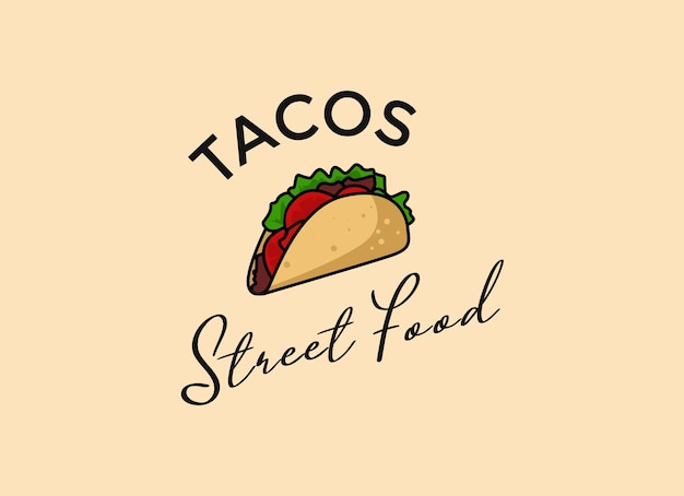 Tacos de comida tradicional do méxico. ilustração do projeto do vetor dos tacos.