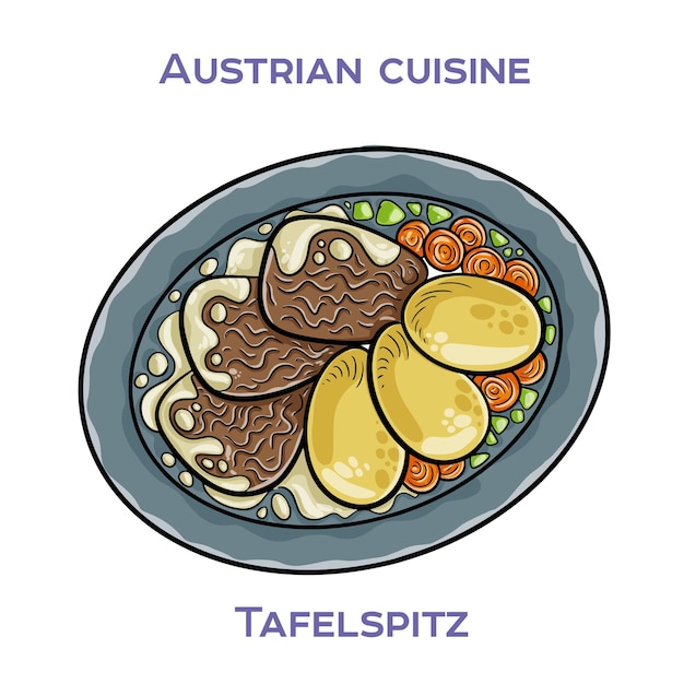 Tafelspitz é um prato clássico vienense de carne cozida tipicamente servido com um lado de maçã