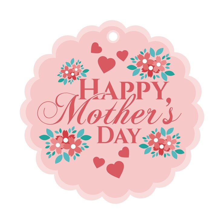 Vetor tag feliz do dia das mães