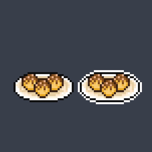 Takoyaki em estilo pixel art