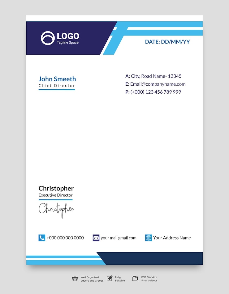 Vetor tamanho a4 company letterhead design modelo de cartão de carta de negócios pad design