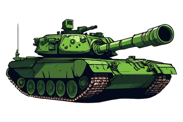 Vetor tanque militar verde equipamento militar russo