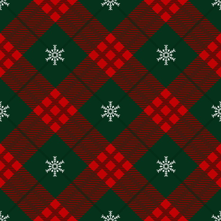 Vetor tartan de inverno com floco de neve natal com fundo de padrão sem costura desenho para tartan plai
