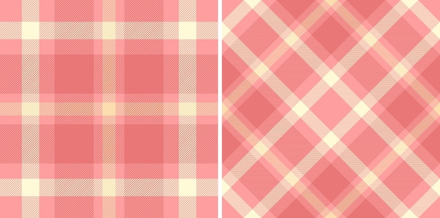 Tartan verificação vetorial de fundo padrão plaid com uma textura de tecido sem costura definido em cores quentes ideias de moda de Páscoa para uma celebração elegante