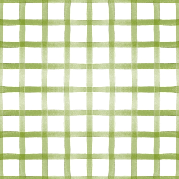 Tartan xadrez verde aquarela simples padrão sem emenda