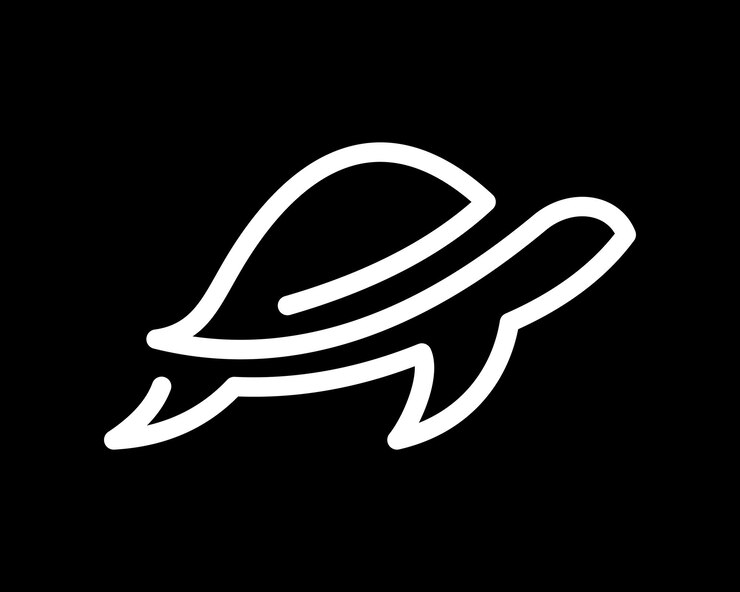 Vetor tartaruga mar oceano aquatic tartaruga terrapin desenho line art linear simples modern vector logo design