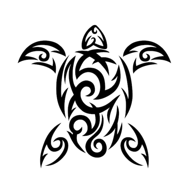 Tartaruga marinha tribal maori estilo étnico simbol ou logotipo