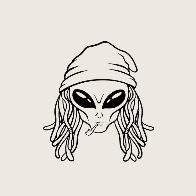 Tatuagem alienígena fumando