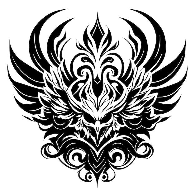Tatuagem de águia tribal Desenho de tatuagem Ilustração vetorial