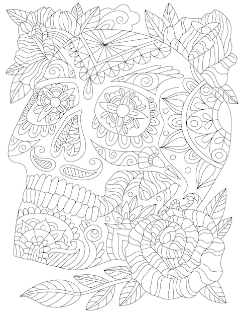 arte de linha de cogumelo e fundo de ilustração de tinta. detalhes do fungo  para livro de colorir adulto. desenho de linha preta. para livro de colorir,  pôster, vestuário, banner, plano de