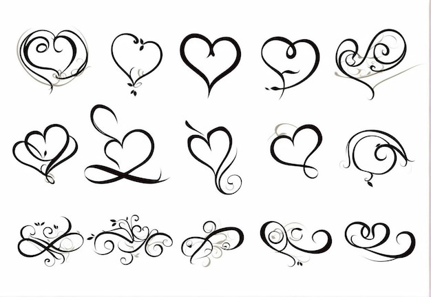 Tatuagem de corações imagem vetorial