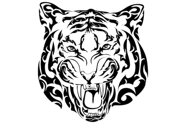 Vetor tatuagem de tigre