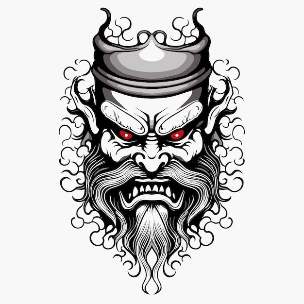 Vetor tatuagem rei viking