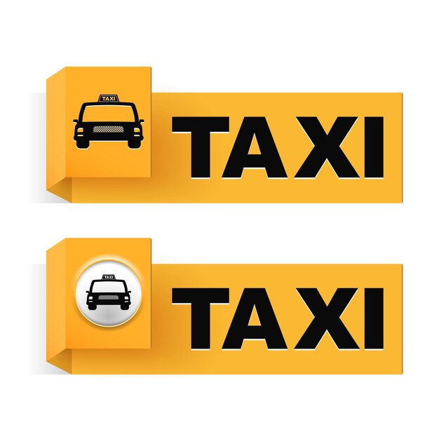 Taxi banners origami estilo vetor eps10 ilustração