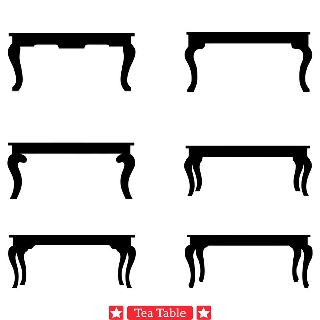 Tea party glamour glamorous tea table vector set para ocasões especiais