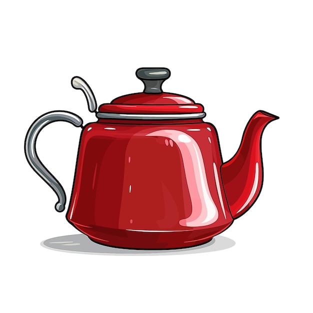 Teapot desenhado à mão ilustração vetorial de desenho animado clipart fundo branco