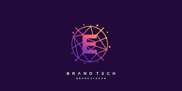 Tech logo e com vetor de estilo de molécula criativa parte 5