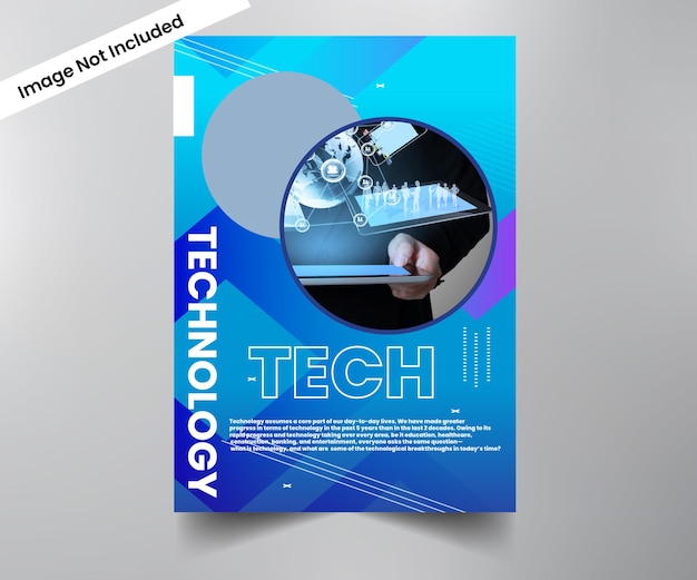 Vetor technology_blue_background_flyer_template_collection