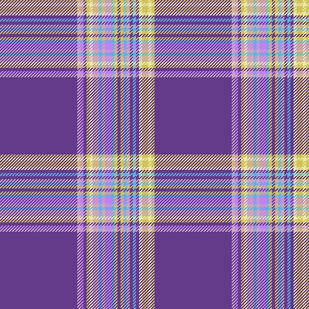 Tecido de padrão vetorial de textura xadrez xadrez com um tecido de fundo tartan sem costura