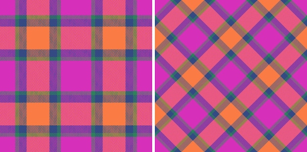 Tecido tartan sem costura vector têxtil xadrez padrão de verificação de textura de fundo